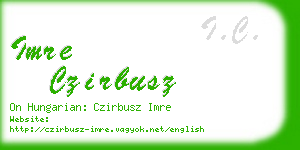 imre czirbusz business card